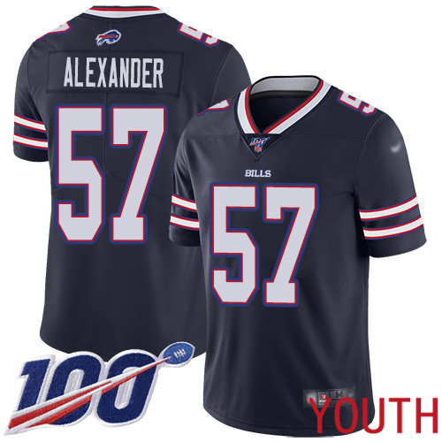 Youth Buffalo Bills 57 Lorenzo Alexander Limited Navy Blue Inverted Legend 100th Season NFL Jersey